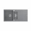 Quadron Zlewozmywak granitowy EVAN 156 – półtorakomorowy, wpuszczany, silver stone/elementy stalowe HQE5510050U5BSP2O